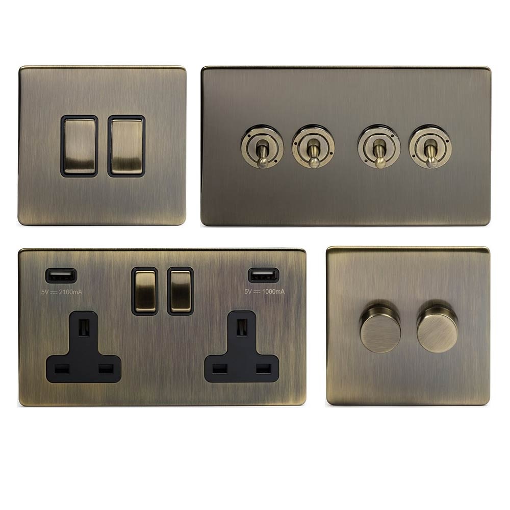 Aged Brass Sockets & Switches